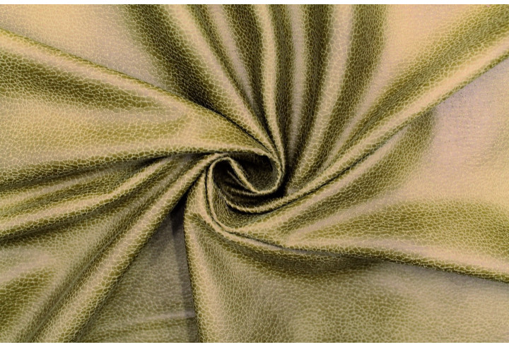 Tissu Suédine Laquée Serpent Vert Amande -Au Mètre