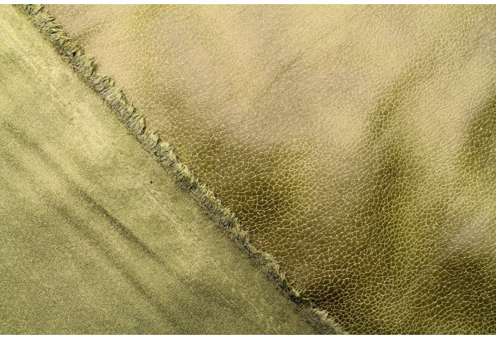 Tissu Suédine Laquée Serpent Vert Amande -Au Mètre