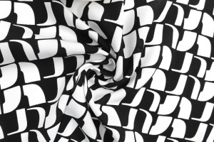 Tissu Popeline Viscose Imprimé Lamed Blanc -Au Mètre