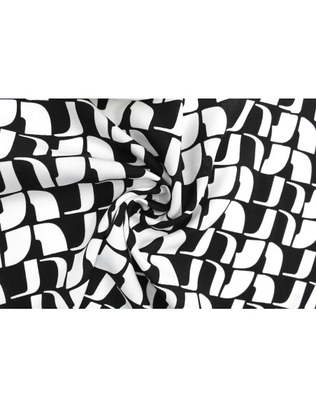 Tissu Popeline Viscose Imprimé Lamed Blanc -Au Mètre