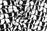 Tissu Popeline Viscose Imprimé Lamed Blanc -Au Mètre