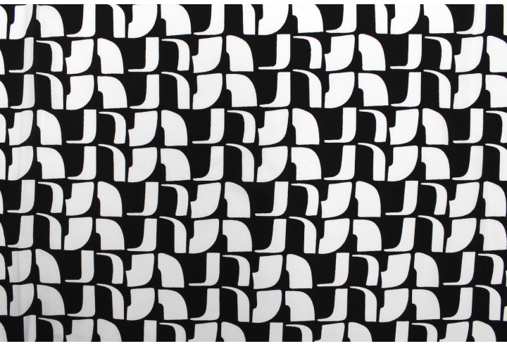 Tissu Popeline Viscose Imprimé Lamed Blanc -Au Mètre