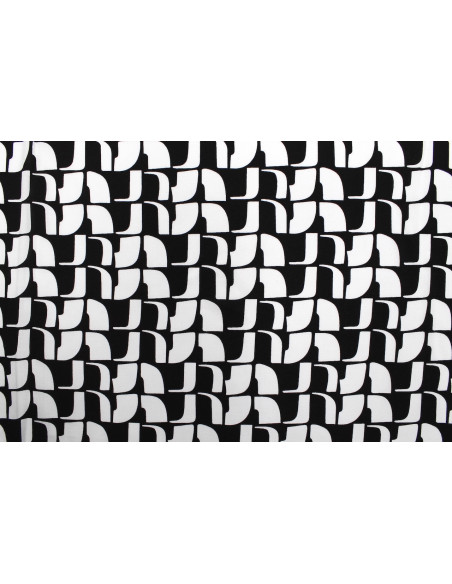 Tissu Popeline Viscose Imprimé Lamed Blanc -Au Mètre