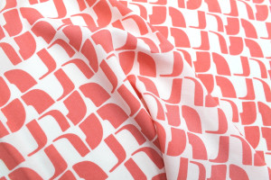 Tissu Popeline Viscose Imprimé Lamed Corail -Au Mètre 2