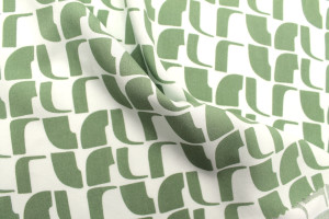 Tissu Popeline Viscose Imprimé Lamed Tilleul -Au Mètre 2