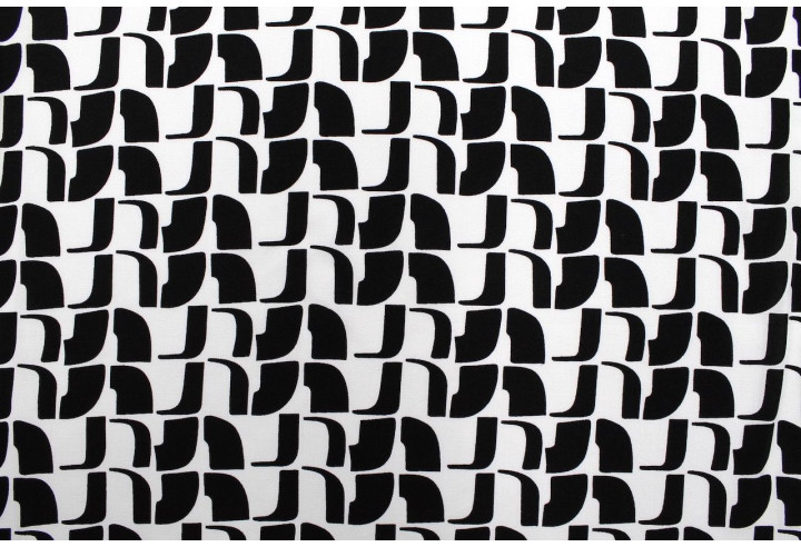 Tissu Popeline Viscose Imprimé Lamed Noir -Au Mètre