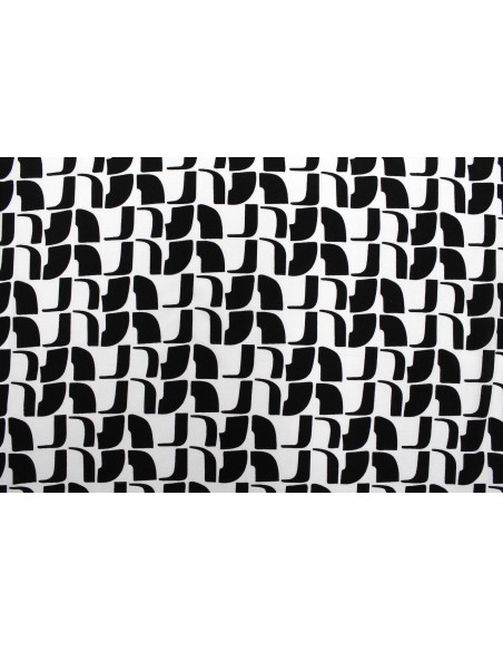 Tissu Popeline Viscose Imprimé Lamed Noir -Au Mètre