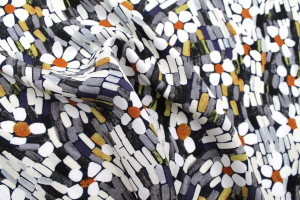 Tissu Popeline Viscose Imprimé Screen Noir -Au Mètre 2