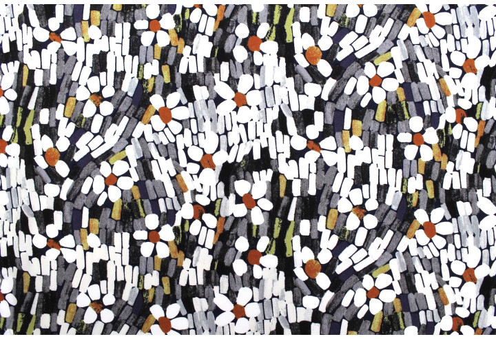 Tissu Popeline Viscose Imprimé Screen Noir -Au Mètre