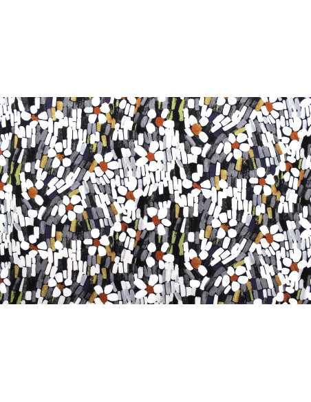 Tissu Popeline Viscose Imprimé Screen Noir -Au Mètre