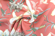 Tissu Popeline Viscose Imprimé Fleur Lysa Rose -Au Mètre