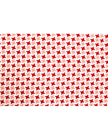 Tissu Popeline Viscose Imprimé Pied de Poule Rouge -Au Mètre