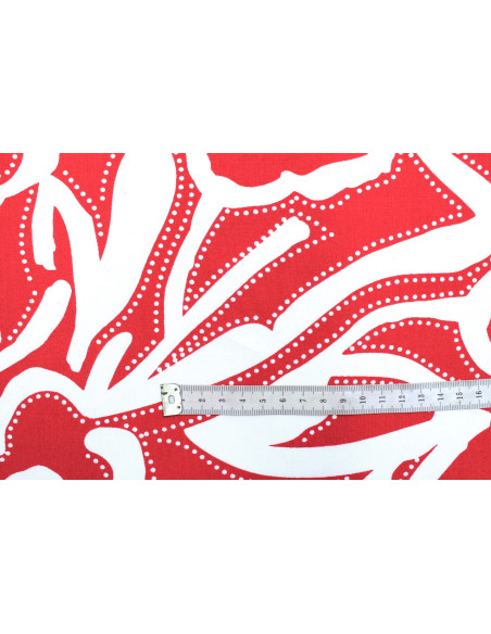 Tissu Popeline Viscose Imprimé Gala Rouge -Au Mètre