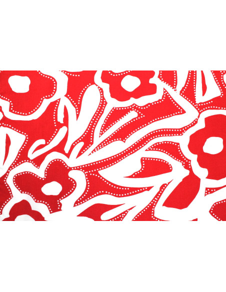 Tissu Popeline Viscose Imprimé Gala Rouge -Au Mètre