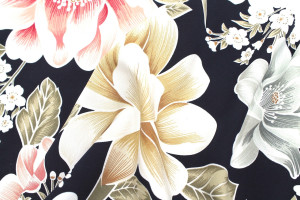 Tissu Popeline Viscose Imprimé Fleur Carla Marine -Au Mètre 2
