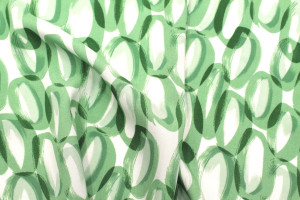 Tissu Popeline Viscose Imprimé Ring Vert -Au Mètre 2