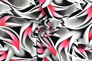 Tissu Popeline Viscose Imprimé Épis Fuchsia -Au Mètre