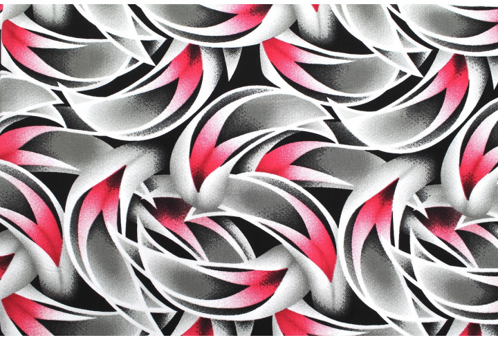 Tissu Popeline Viscose Imprimé Épis Fuchsia -Au Mètre
