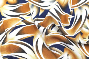Tissu Popeline Viscose Imprimé Épis Camel -Au Mètre 2