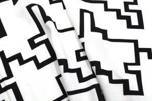 Tissu Popeline Viscose Imprimé Blok Blanc -Au Mètre 2
