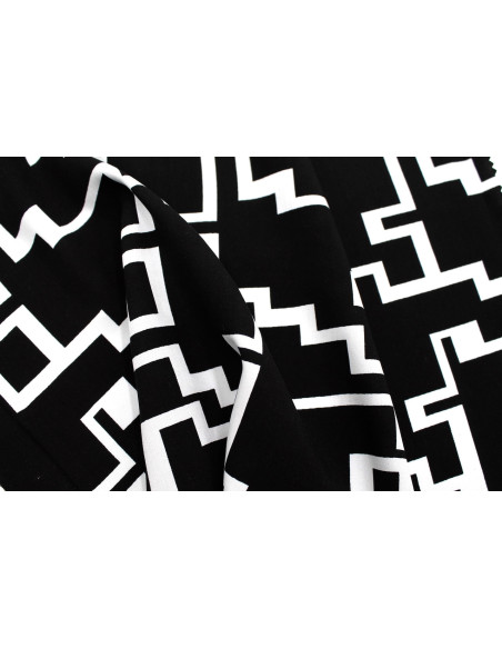 Tissu Popeline Viscose Imprimé Blok Noir -Au Mètre