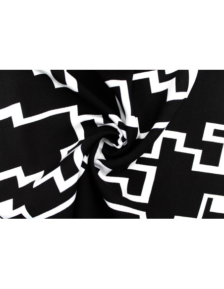 Tissu Popeline Viscose Imprimé Blok Noir -Au Mètre