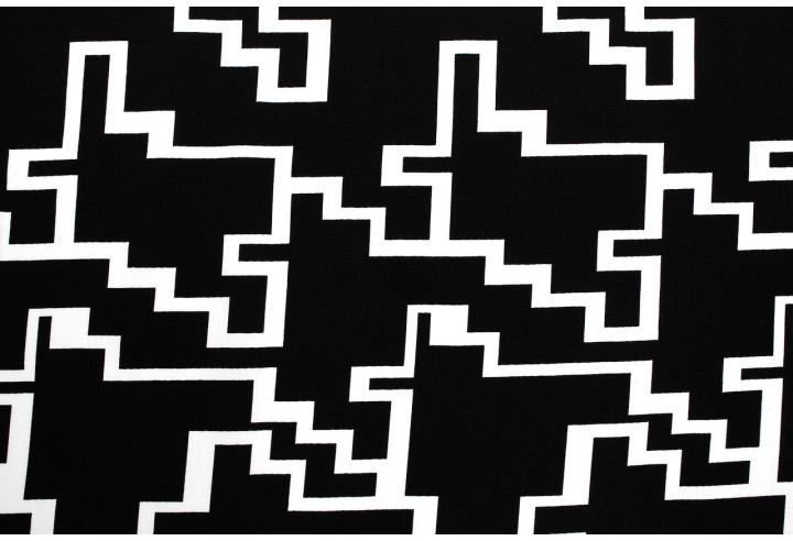 Tissu Popeline Viscose Imprimé Blok Noir -Au Mètre