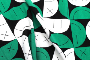 Tissu Popeline Viscose Imprimé Igoul Vert -Au Mètre 2