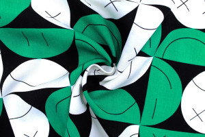 Tissu Popeline Viscose Imprimé Igoul Vert -Au Mètre