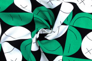 Tissu Popeline Viscose Imprimé Igoul Vert -Au Mètre