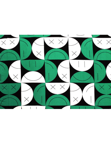Tissu Popeline Viscose Imprimé Igoul Vert -Au Mètre