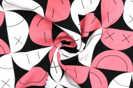 Tissu Popeline Viscose Imprimé Igoul Rose -Au Mètre