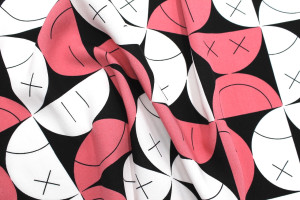 Tissu Popeline Viscose Imprimé Igoul Rose -Au Mètre 2