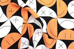 Tissu Popeline Viscose Imprimé Igoul Orange -Au Mètre 2