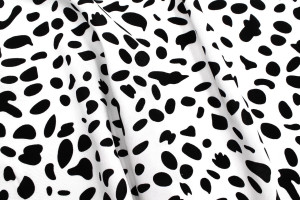 Tissu Popeline Viscose Imprimé Dalmatien Blanc -Au Mètre 2