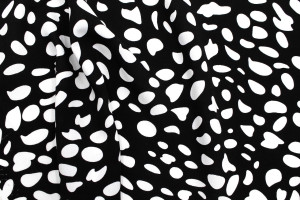 Tissu Popeline Viscose Imprimé Dalmatien Noir -Au Mètre 2