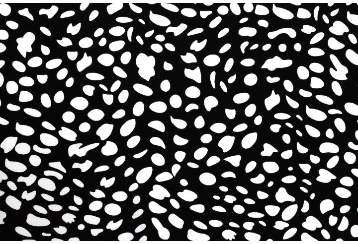 Tissu Popeline Viscose Imprimé Dalmatien Noir -Au Mètre