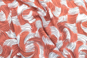 Tissu Popeline Viscose Imprimé Tornade Rose -Au Mètre 2