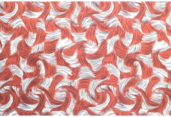 Tissu Popeline Viscose Imprimé Tornade Rose -Au Mètre