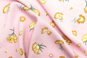 Tissu Popeline Viscose Imprimé Fleur Maria Rose -Au Mètre 2