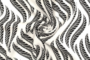 Tissu Popeline Viscose Imprimé Écailles Blanc -Au Mètre
