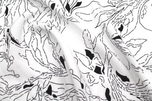 Tissu Popeline Viscose Imprimé Fleur Mandala Blanc -Au Mètre 2