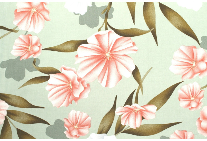 Tissu Popeline Viscose Imprimé Fleur Calenda Pistache -Au Mètre