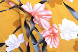 Tissu Popeline Viscose Imprimé Fleur Calenda Safran -Au Mètre 2