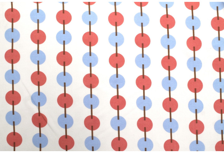 Tissu Popeline Viscose Imprimé Maillons Bleu et Rose -Au Mètre