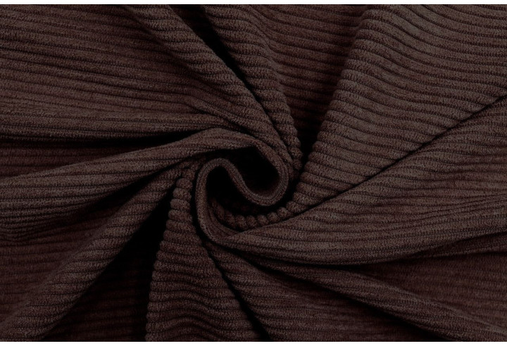Tissu Velours Maille Côtelé Marron Foncé -Au Mètre