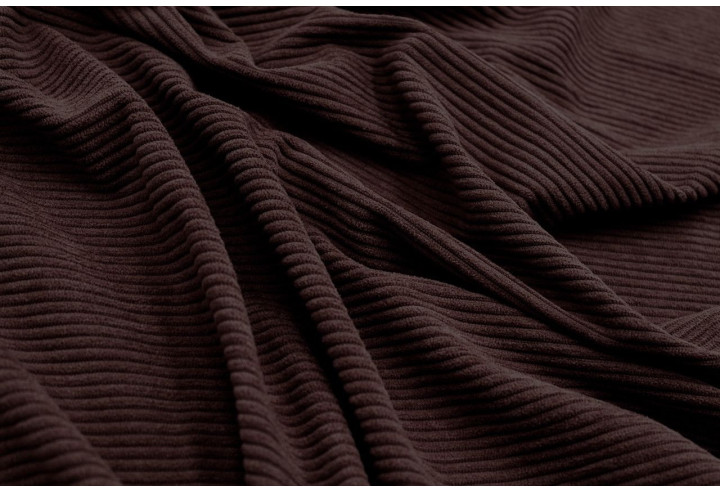 Tissu Velours Maille Côtelé Marron Foncé -Au Mètre