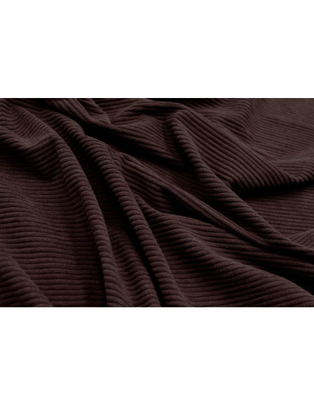 Tissu Velours Maille Côtelé Marron Foncé -Au Mètre