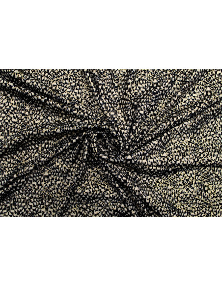 Tissu Lycra Vénezia Imprimé Noir Gold Foil -Au Mètre