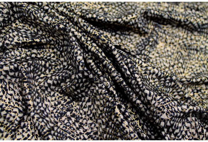 Tissu Lycra Vénezia Imprimé Noir Gold Foil -Au Mètre